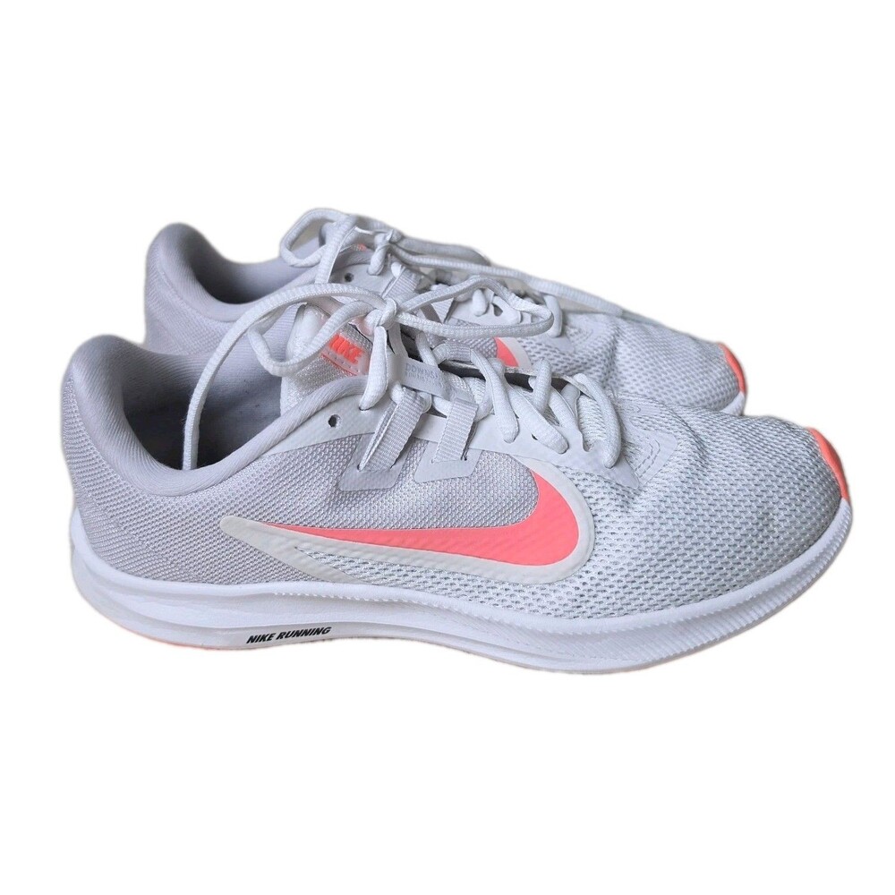 Nike Downshifter 9 Running Shoes Sneakers White Pink, Womens  Size 7